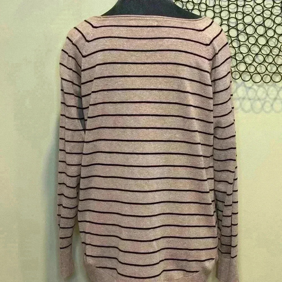 Pink Clover - Long-sleeved sweater tan with black stripes - Size XL - Picture 3 of 4